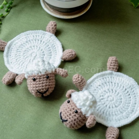 Customization Cute lamb knitted coaster Promotional Products