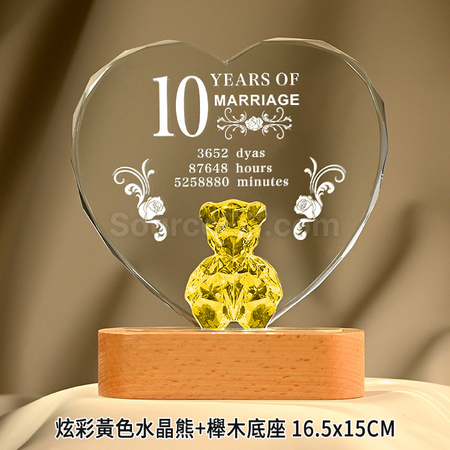 Customization Color-plated Bear Crystal Trophy Promotional Products