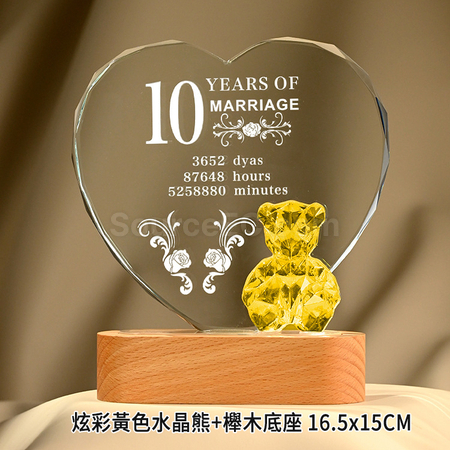 Customization Color-plated Bear Crystal Trophy Promotional Products