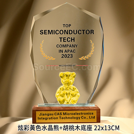 Customization Color-plated Bear Crystal Trophy Promotional Products
