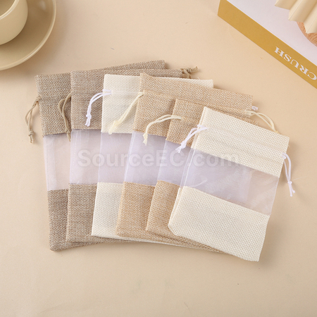 Customization Organza patchwork linen bundle pocket Promotional Products