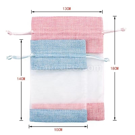 Customization Organza patchwork linen bundle pocket Promotional Products