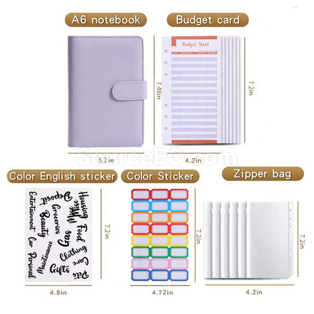 Customization A6 Macaron Folder Notebook Cash Saving Notebook Promotional Products