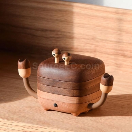 Customization Small crab magnetic solid wood heat insulation coaster Promotional Products