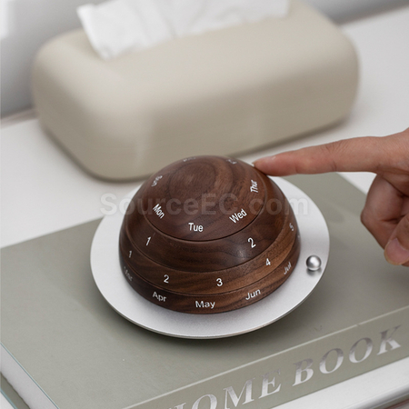 Customization Earth Shaped Wooden Calendar Promotional Products