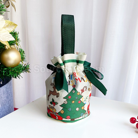 Customization Christmas Tote Drawstring Canvas Bag Promotional Products