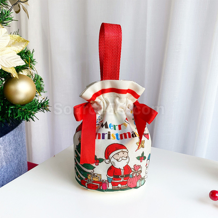 Customization Christmas Tote Drawstring Canvas Bag Promotional Products