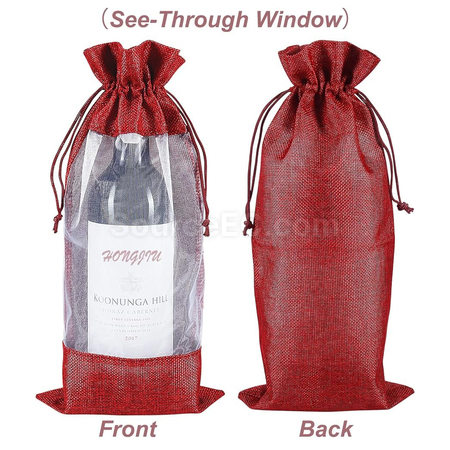 Customization Window Linen Wine Bag Promotional Products