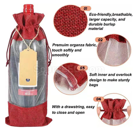 Customization Window Linen Wine Bag Promotional Products