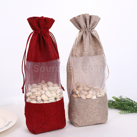 Customization Window Linen Wine Bag Promotional Products