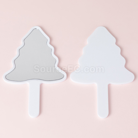 Customization Christmas Tree Handheld Makeup Mirror Promotional Products