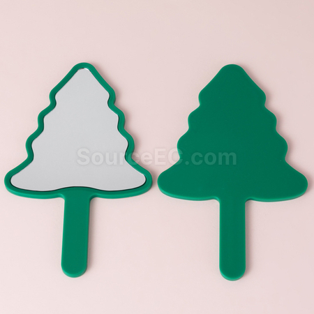 Customization Christmas Tree Handheld Makeup Mirror Promotional Products