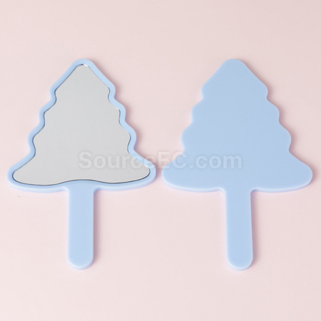Customization Christmas Tree Handheld Makeup Mirror Promotional Products