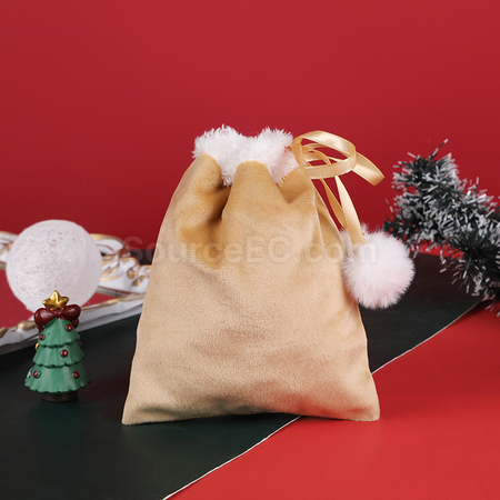Customization Christmas Velvet Drawstring Gift Bag Promotional Products
