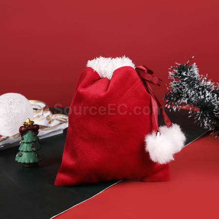 Customization Christmas Velvet Drawstring Gift Bag Promotional Products