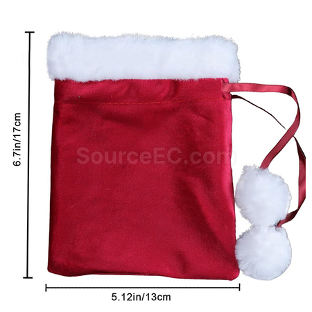 Customization Christmas Velvet Drawstring Gift Bag Promotional Products