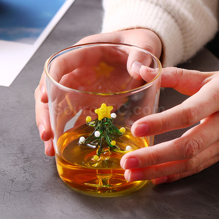 Customization 300ML High Borosilicate Juice Christmas Glass Promotional Products