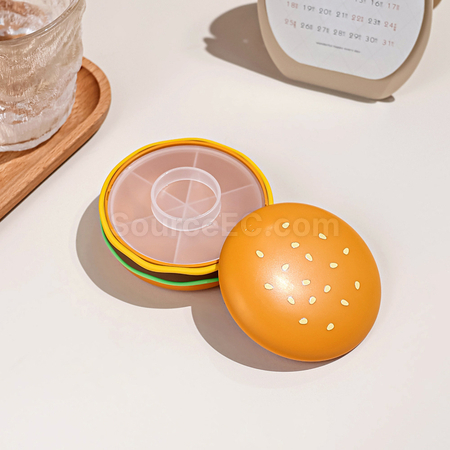 Customization Hamburger Shaped Pill Box Promotional Products