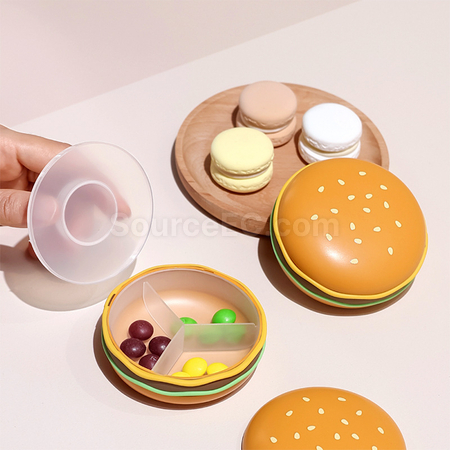 Customization Hamburger Shaped Pill Box Promotional Products