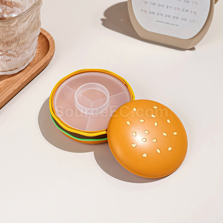 Customization Hamburger Shaped Pill Box Promotional Products