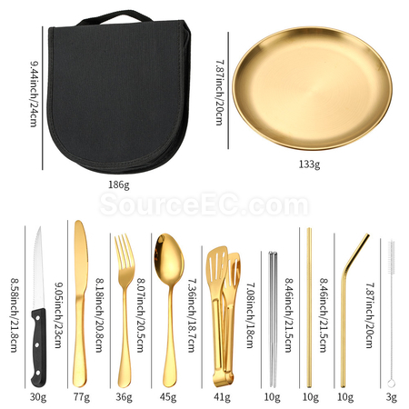 Customization Outdoor Travel Camping  Tableware  Set Promotional Products