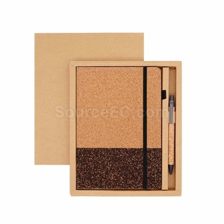 Customization Coffee grounds cork environmentally friendly notebook set Promotional Products