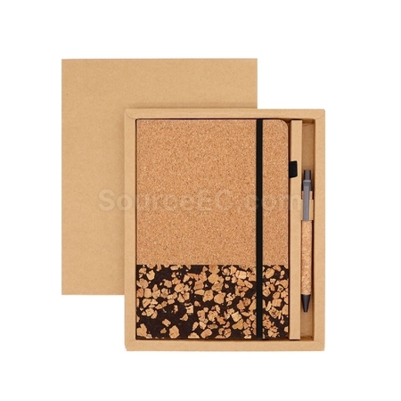 Customization Coffee grounds cork environmentally friendly notebook set Promotional Products