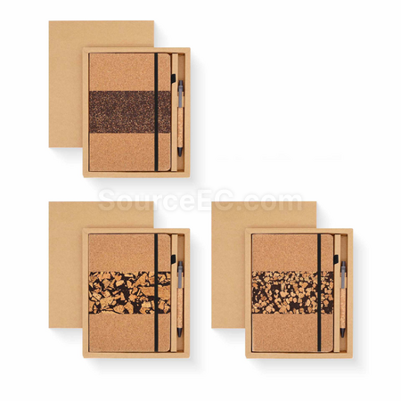 Customization Coffee grounds cork environmentally friendly notebook set Promotional Products