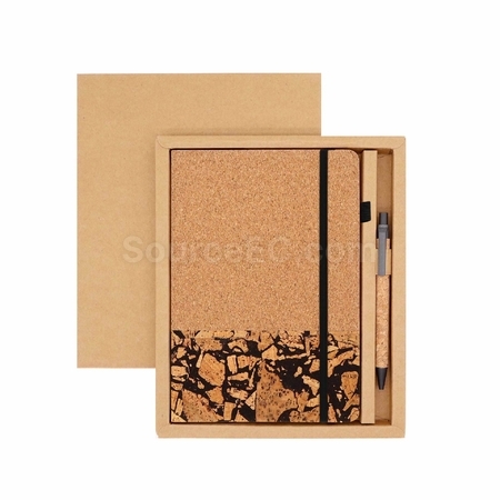 Customization Coffee grounds cork environmentally friendly notebook set Promotional Products