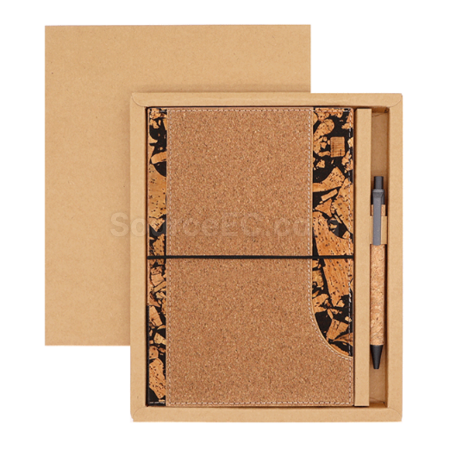 Customization Coffee grounds cork environmentally friendly notebook set Promotional Products