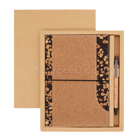 Customization Coffee grounds cork environmentally friendly notebook set Promotional Products