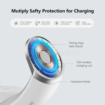 Customization Moon Magnetic Three in One Wireless Mobile Power Night Light Promotional Products