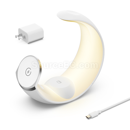 Customization Moon Magnetic Three in One Wireless Mobile Power Night Light Promotional Products