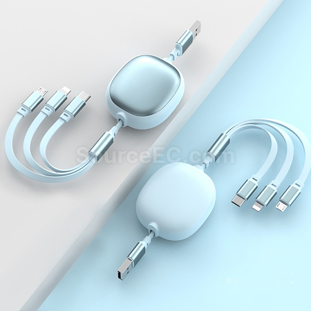 Customization 3 in 1 Retractable Quick Charge Data Line Promotional Products