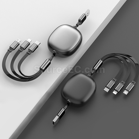 Customization 3 in 1 Retractable Quick Charge Data Line Promotional Products