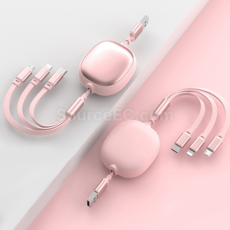 Customization 3 in 1 Retractable Quick Charge Data Line Promotional Products