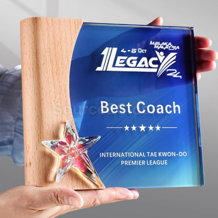 Customization Solid Wood Crystal Award Promotional Products