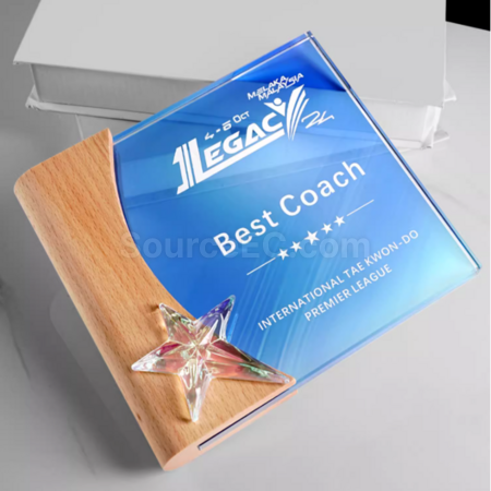Customization Solid Wood Crystal Award Promotional Products