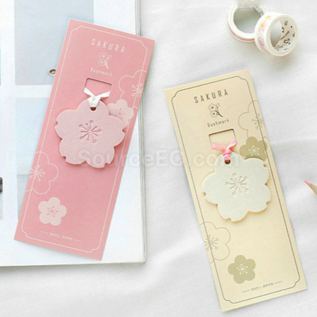 Customization PU Sakura Bookmark Promotional Products