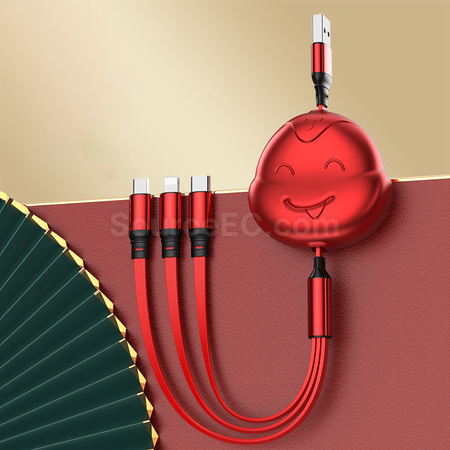 Customization 3 in 1 Retractable Quick Charge Data Line Promotional Products