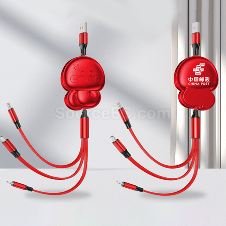 Customization 3 in 1 Retractable Quick Charge Data Line Promotional Products