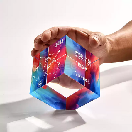 Customization Rubik's Cube Crystal Trophy Promotional Products