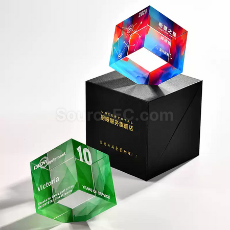 Customization Rubik's Cube Crystal Trophy Promotional Products