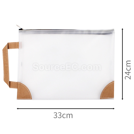 Customization Creative Portable Transparent PVC Zipper Document Bag Promotional Products