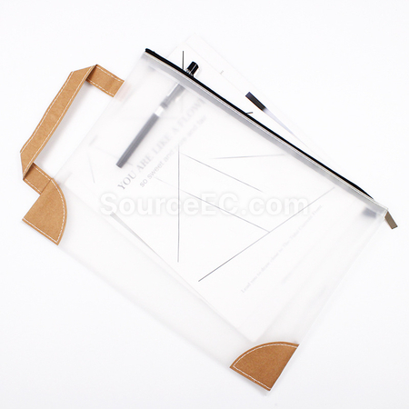 Customization Creative Portable Transparent PVC Zipper Document Bag Promotional Products