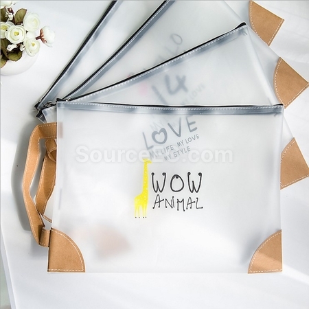 Customization Creative Portable Transparent PVC Zipper Document Bag Promotional Products