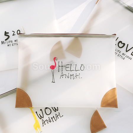 Customization Creative Portable Transparent PVC Zipper Document Bag Promotional Products