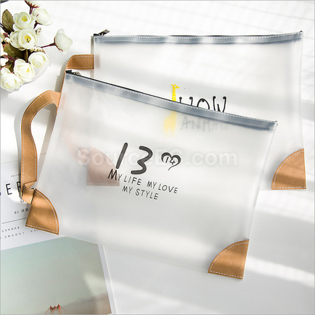 Customization Creative Portable Transparent PVC Zipper Document Bag Promotional Products