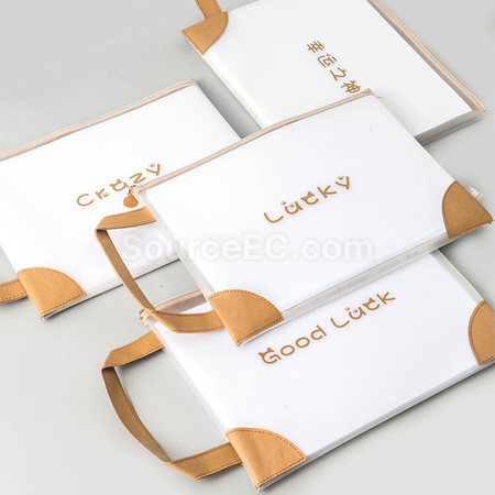 Customization Creative Portable Transparent PVC Zipper Document Bag Promotional Products