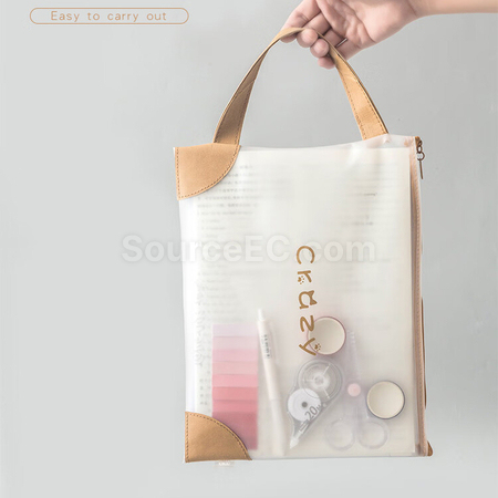 Customization Creative Portable Transparent PVC Zipper Document Bag Promotional Products